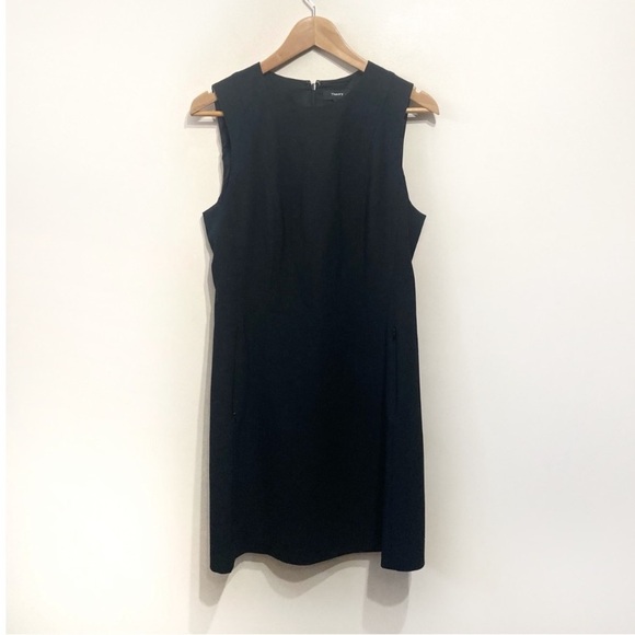 Theory Helaina Classic Dress Black Wool Size 8 Sleeveless - Picture 2 of 15
